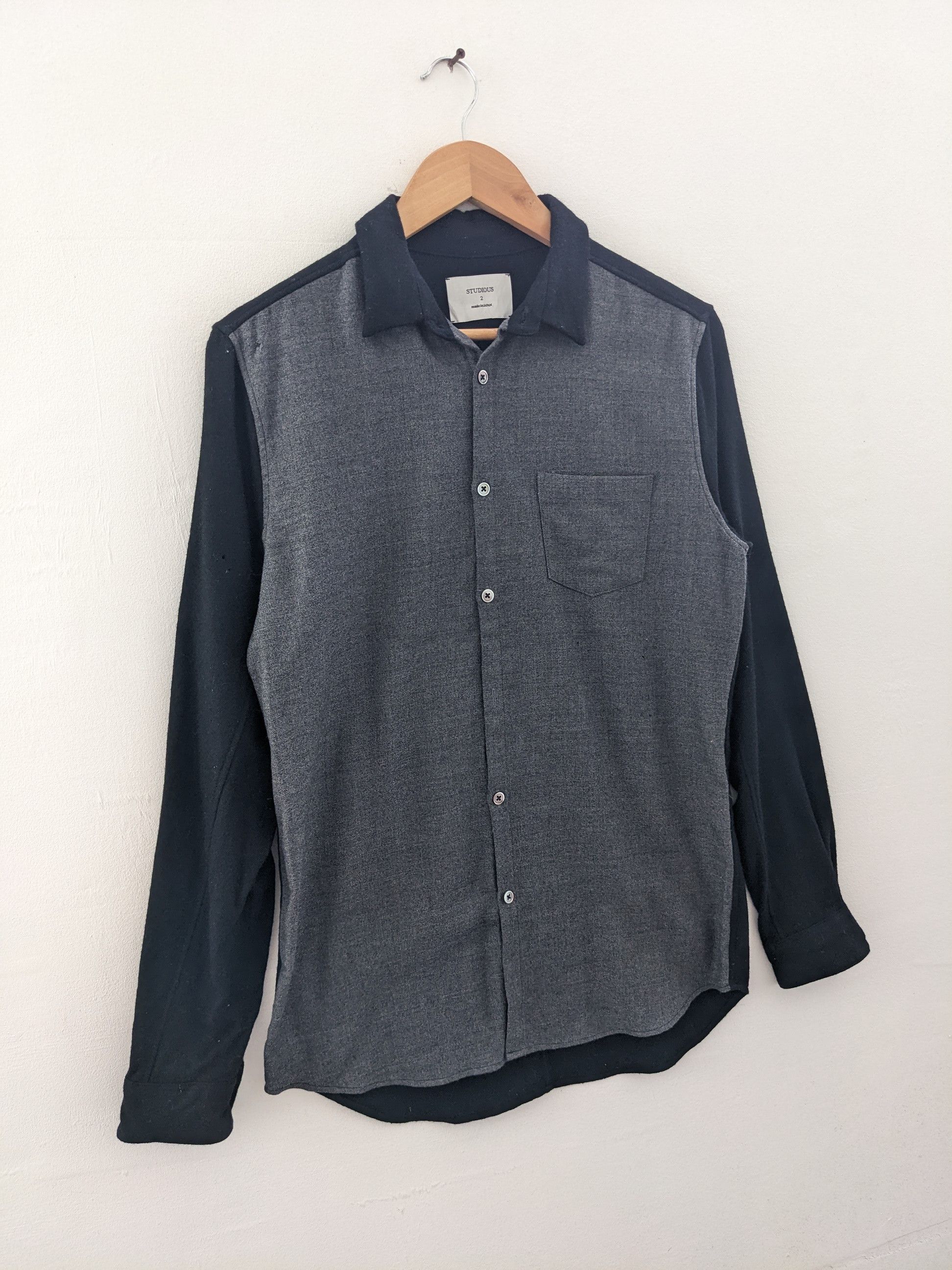 Japanese Brand × STUDIOUS × Vintage Vintage Studious Wool Shirt Button Up Size US S / EU 44-46 / 1 - 3 Thumbnail