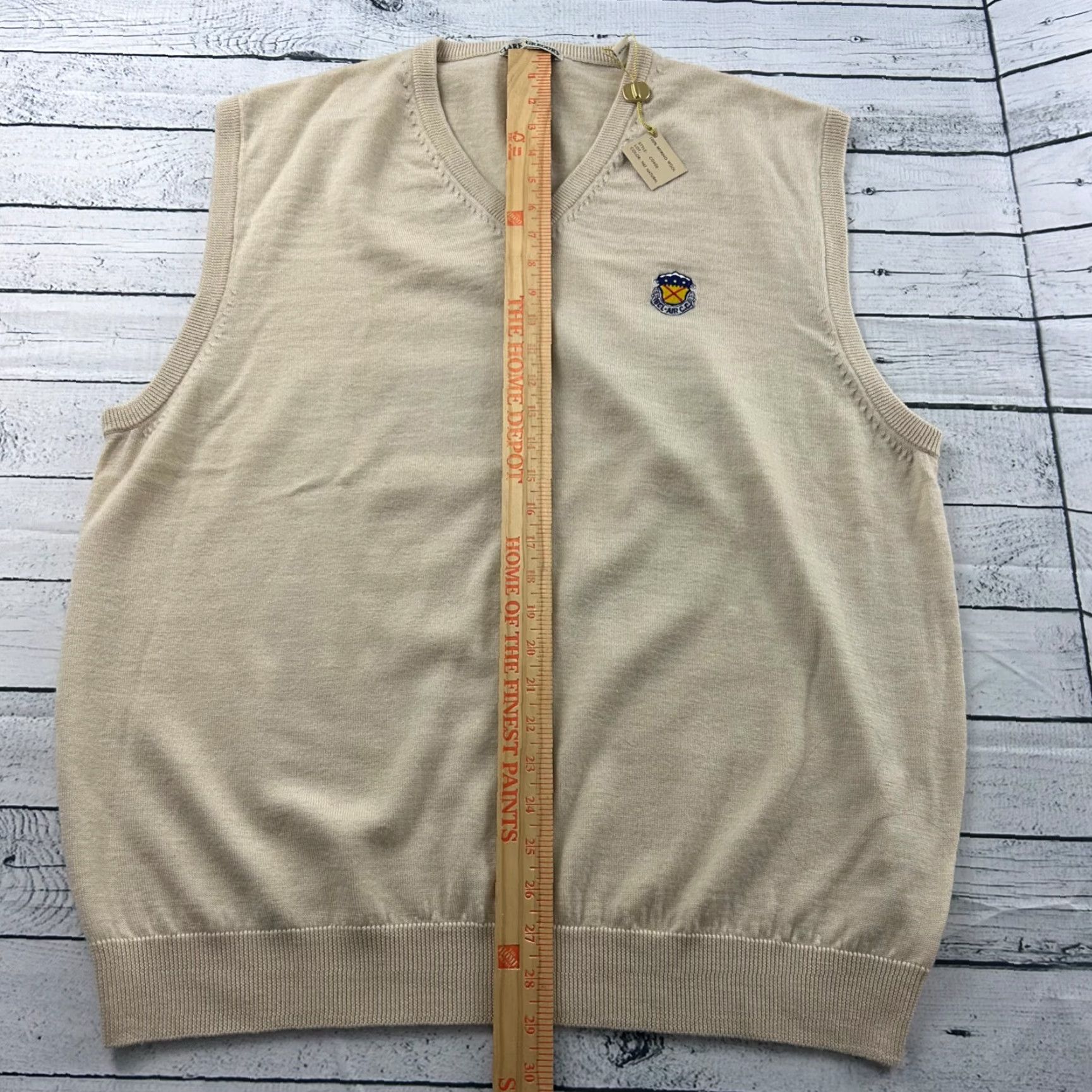 Gregory VINTAGE Clark Gregory Bel-Air Country Club 100% Merino Wool Sweater Vest Men 2XL Beige Wool Vest Men 2XL Size US XXL / EU 58 / 5 - 5 Thumbnail