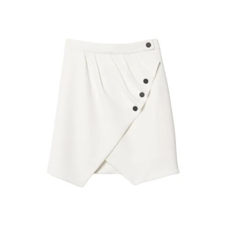 Sandro Sandro Asymmetrical Casual Skirt in White 0079 Size 22" - 1 Thumbnail