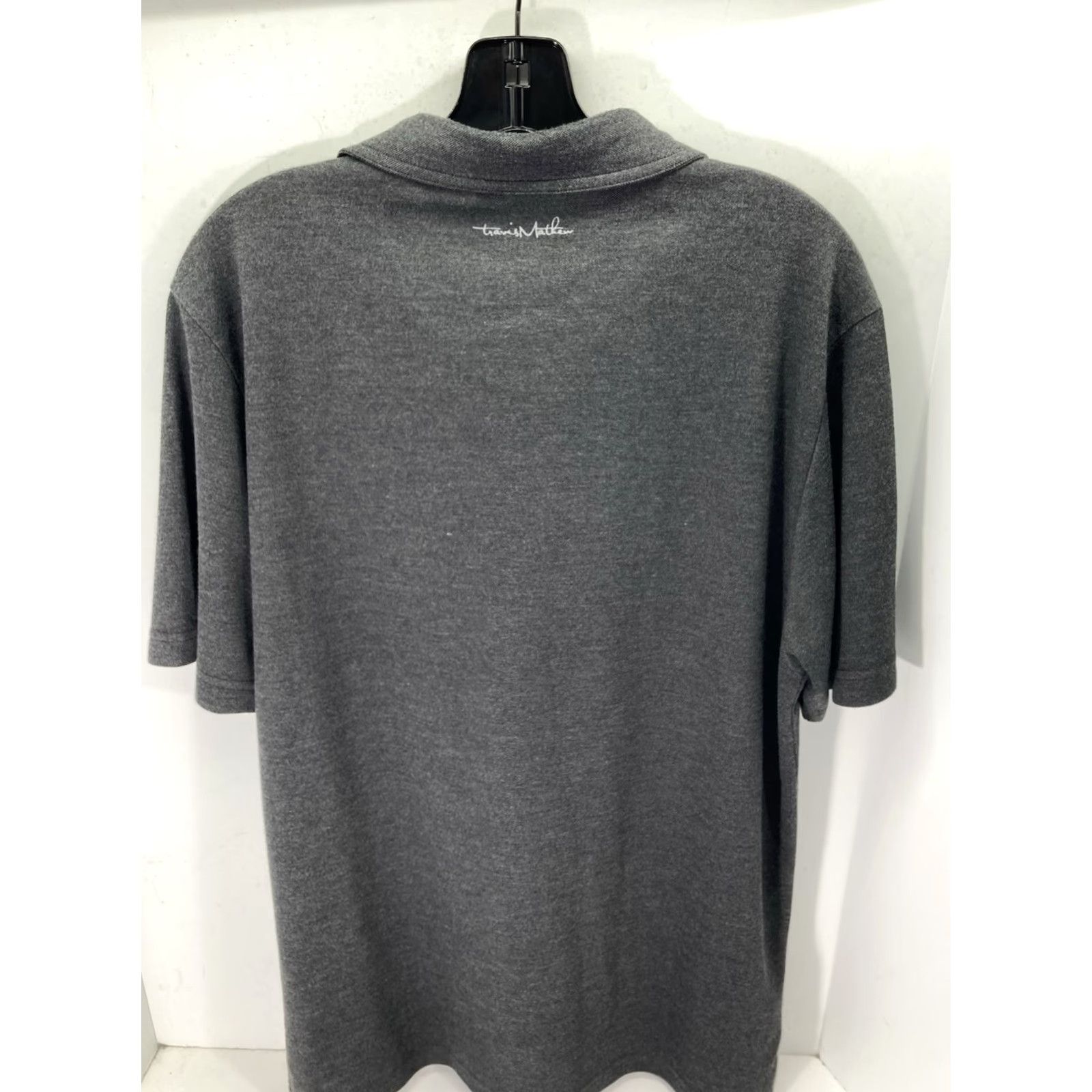 Vintage Travis Matthew Polo Shirt Men Large Dark Gray Short Sleeve Pullover Pocket Golf Shirt Slim Fit Size US L / EU 52-54 / 3 - 7 Thumbnail