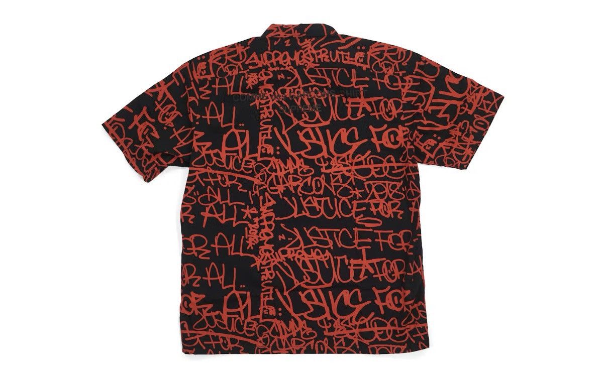 Comme des Garcons SHIRT × Supreme Supreme X CDG Graphic Zip Up Shirt Black FW18 Size US XL / EU 56 / 4 - 2 Thumbnail