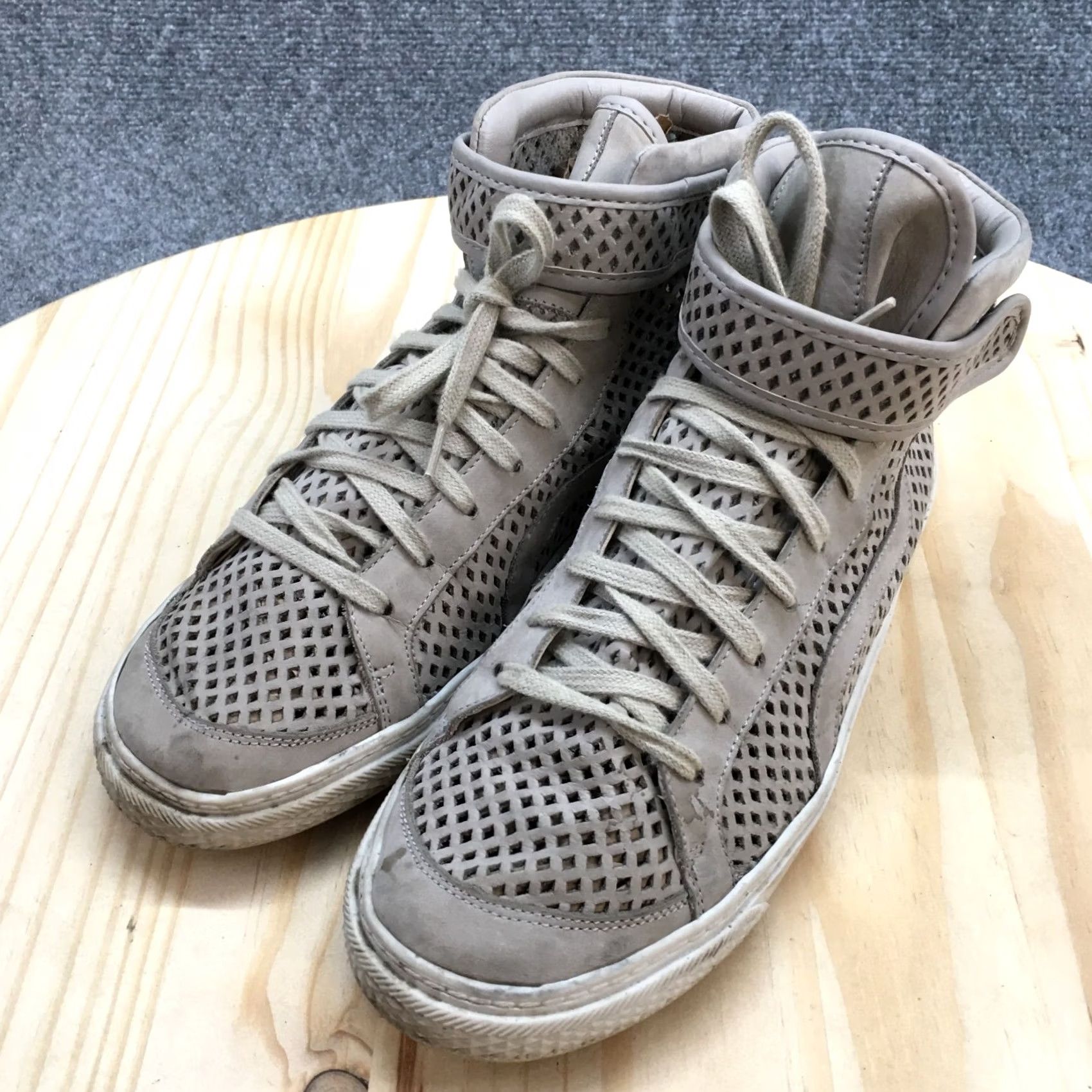 Zara Zara Basic Collection Shoes Womens 39 Hi Top Sneakers Gray Leather Lace Up Size M / US 6-8 / IT 42-44 - 3 Thumbnail
