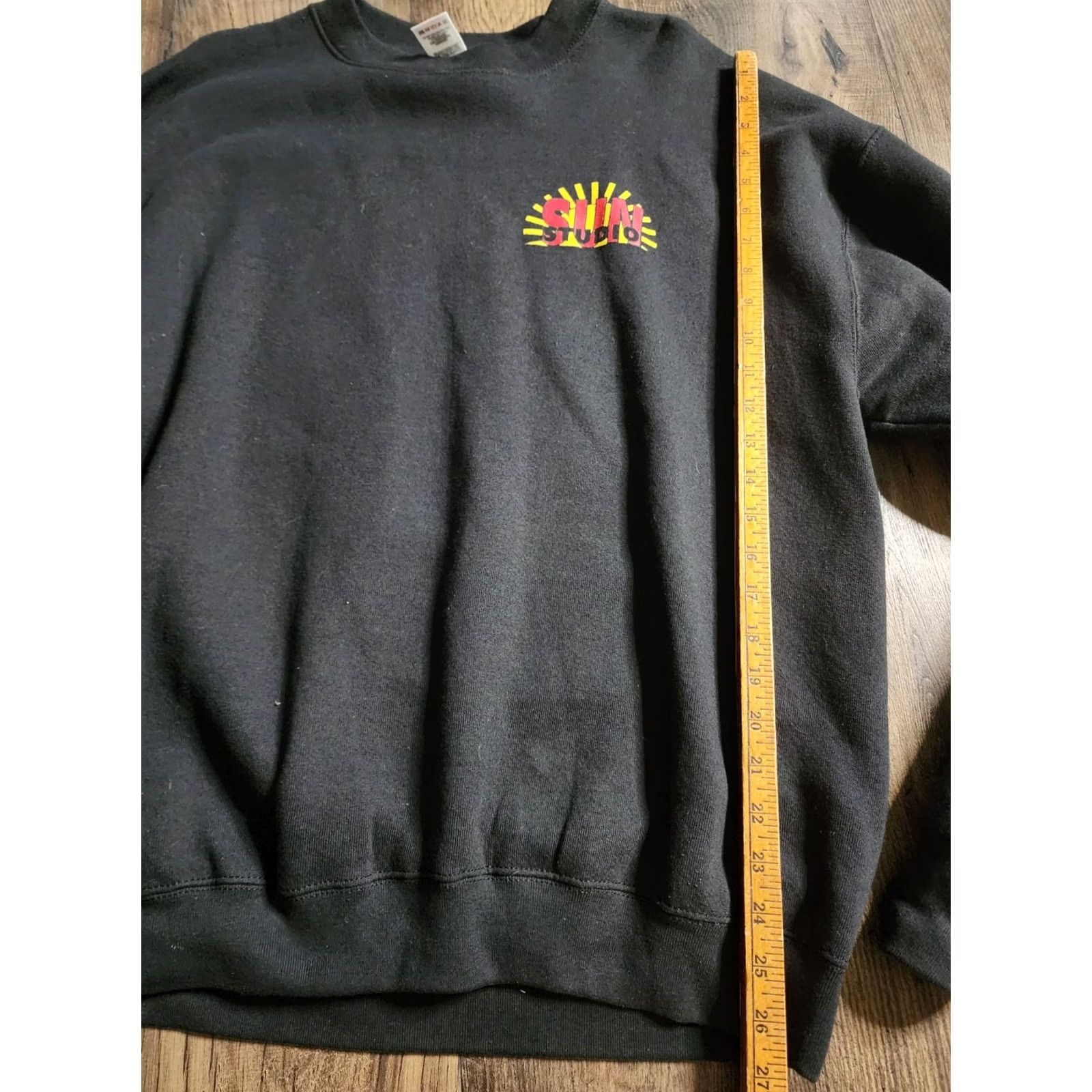 Fruit Of The Loom VINTAGE Fruit of the Loom Sweatshirt Mens XL Sun Studio Elvis Johnny Cash Music Double Sided Graphic Print Pullover Black Cotton Blend Size US XL / EU 56 / 4 - 4 Thumbnail