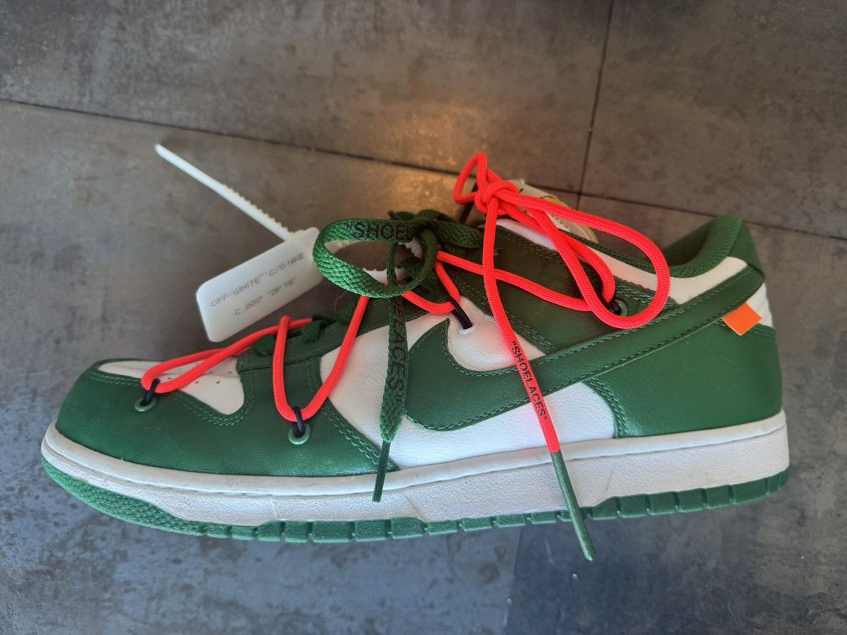 Nike × Off-White 2019 Nike x Off-White Dunk Low “Pine Green” Size US 11.5 / EU 44-45 - 5 Thumbnail