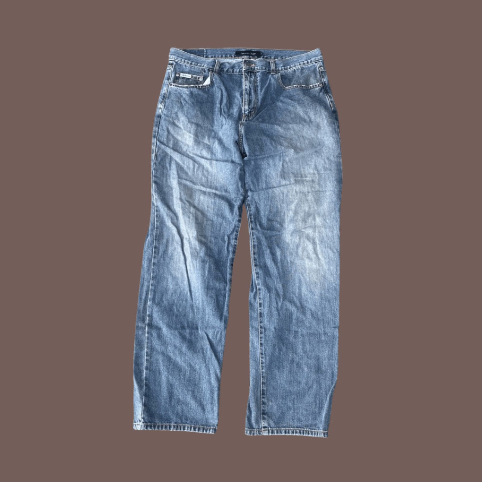 Calvin Klein VTG Straight Jeans | Calvin Klein Blue 90s High Rise Dad Fit Size US 36 / EU 52 - 1 Thumbnail