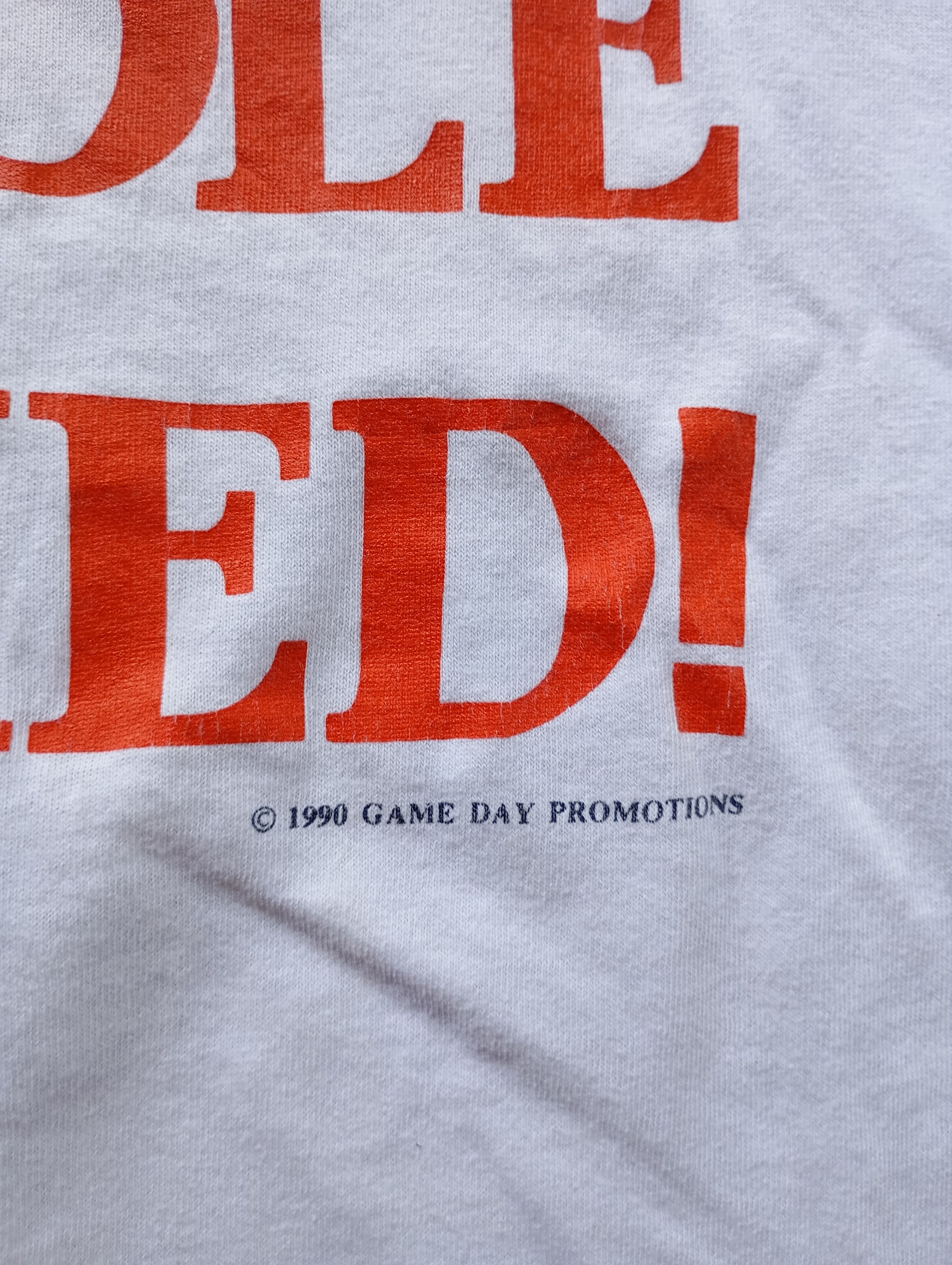 Vintage Vintage 1990 Miami/Notre Dame Catholics vs Convicts t-shirt Size US L / EU 52-54 / 3 - 8 Thumbnail