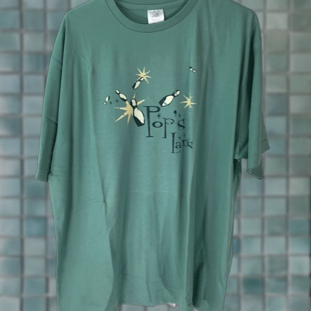 Vintage Pops Lanes Mens Casual Green Graphic T-Shirt Size XL - Sports Theme, Short Sleeve, Classic Fit Size US XL / EU 56 / 4 - 1 Thumbnail