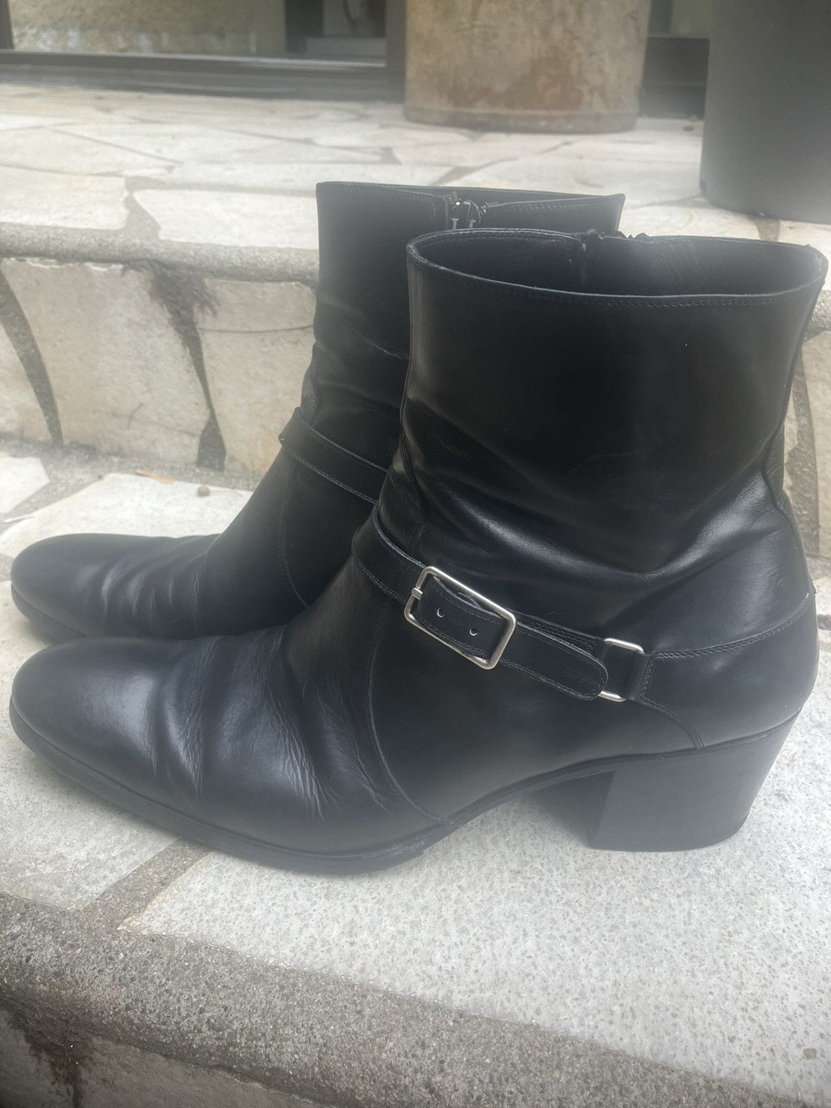 image of Dior x Hedi Slimane Fw06 Dh 5Cm Heel Shoes Boots in Black, Men's (Size 10)