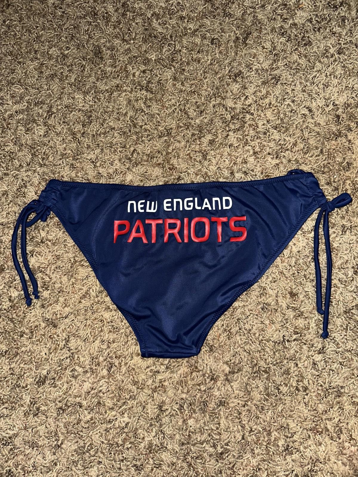 Nike Nike Women's Navy New England Patriots Breaking Waves Bikini Bottom Size ONE SIZE - 3 Thumbnail