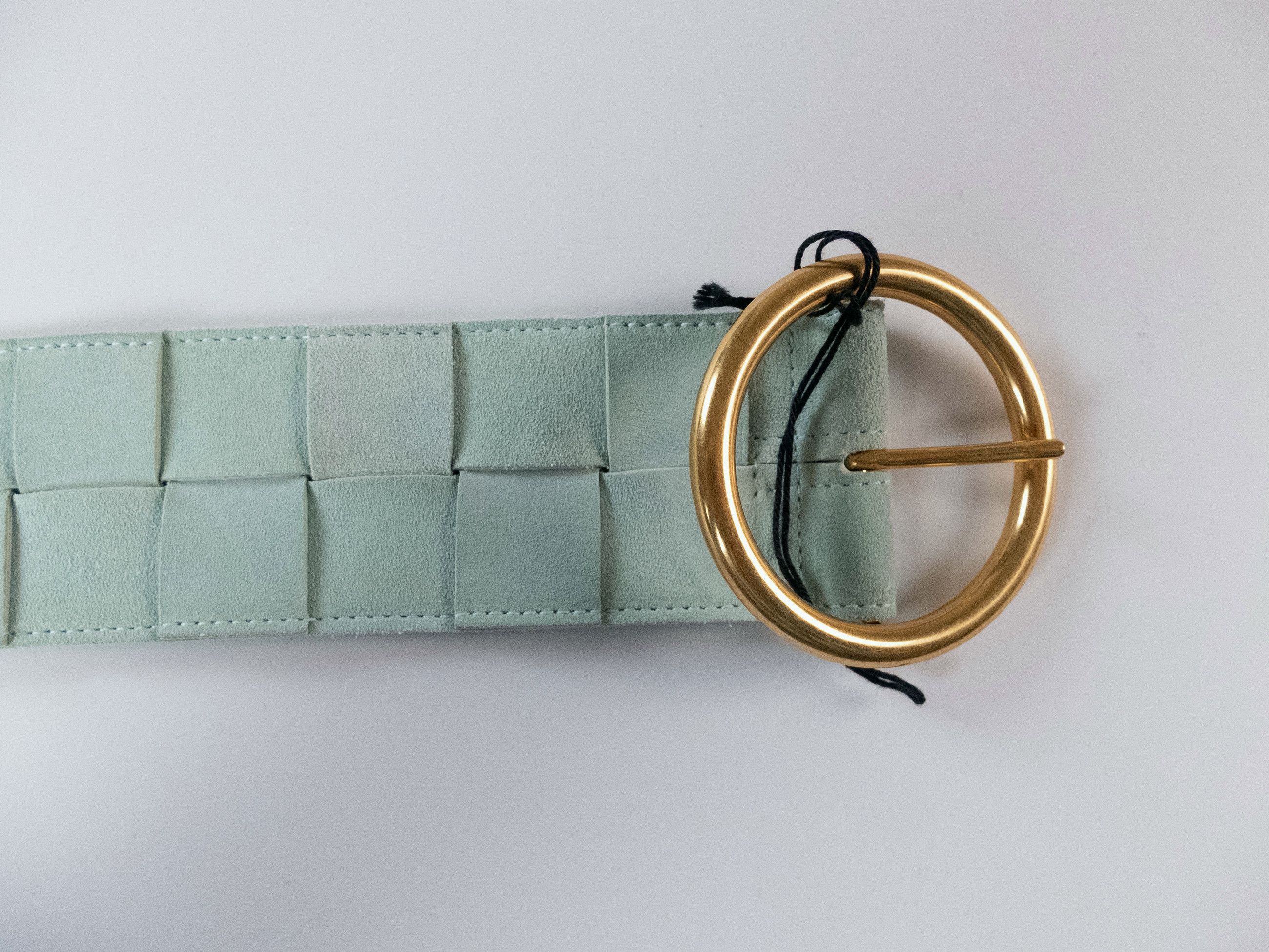 Bottega Veneta BOTTEGA VENETA teal blue woven suede belt Size 80 Size ONE SIZE - 5 Thumbnail
