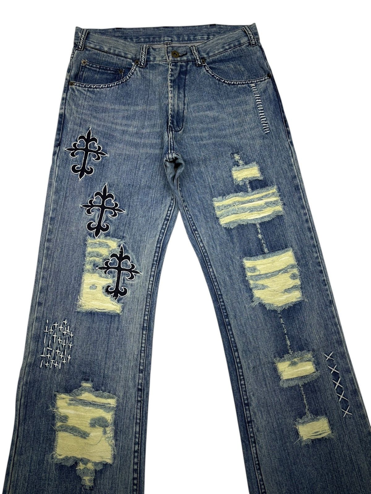 Acne Studios VINTAGE JAPANESE CROSS PATCHES CHROME HEART FLARE JEANS Size US 30 / EU 46 - 7 Thumbnail