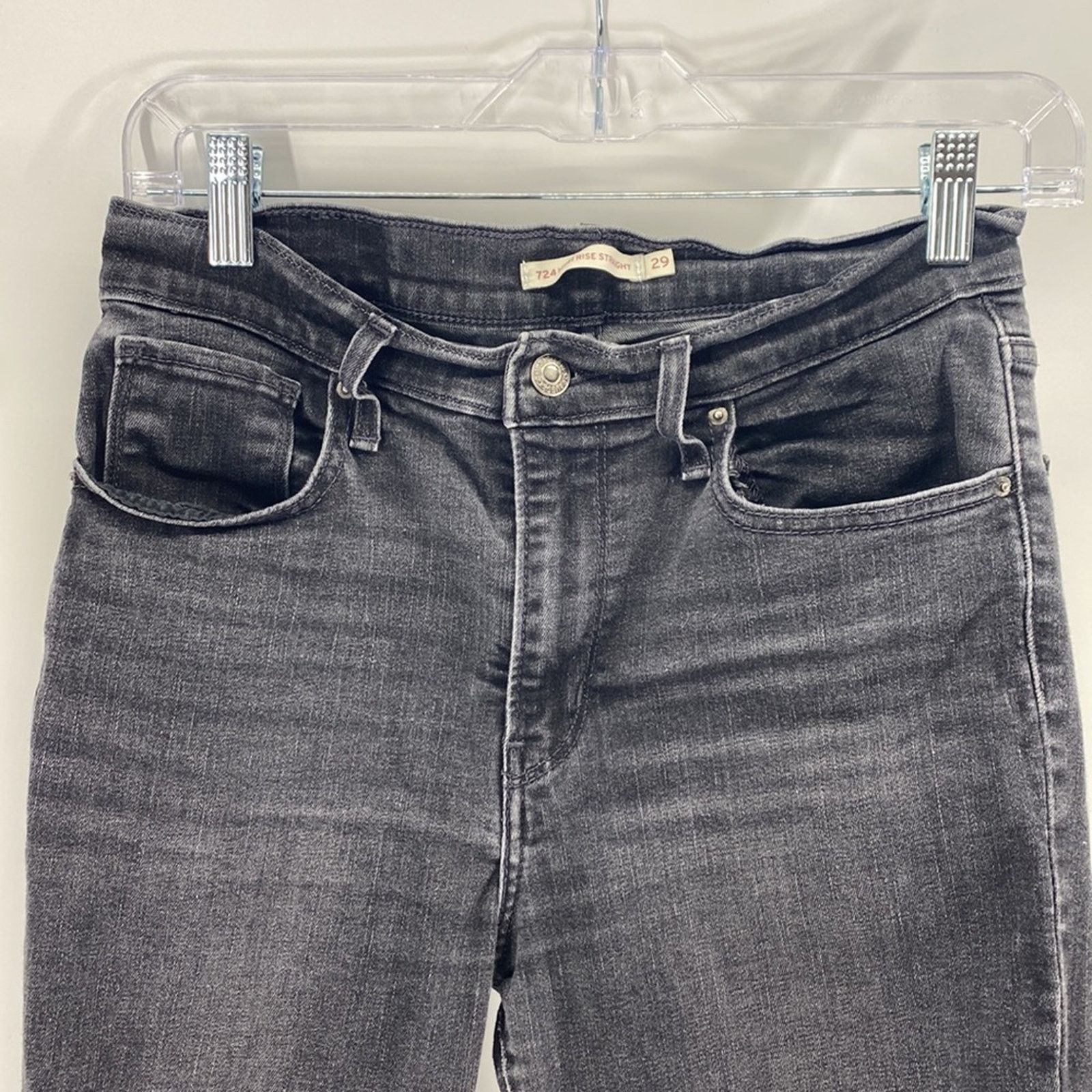Levi's Levi’s 724 high rise straight deconstructed knees cropped Size 29" - 2 Thumbnail