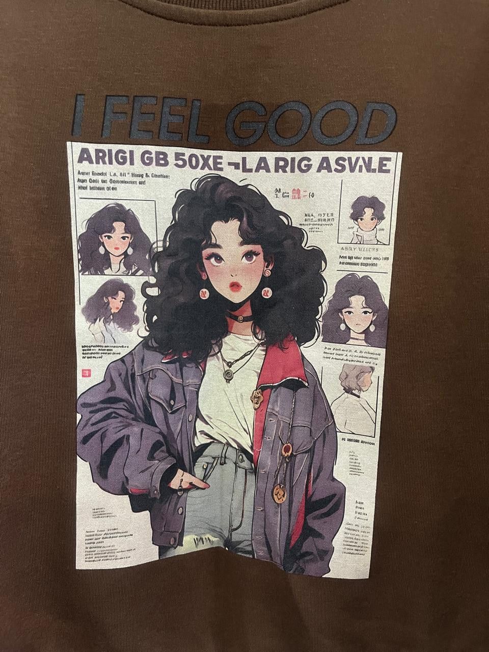Anime Retro Anime Graphic Layered Sweatshirt Denim Sleeves Size US M / EU 48-50 / 2 - 1 Thumbnail