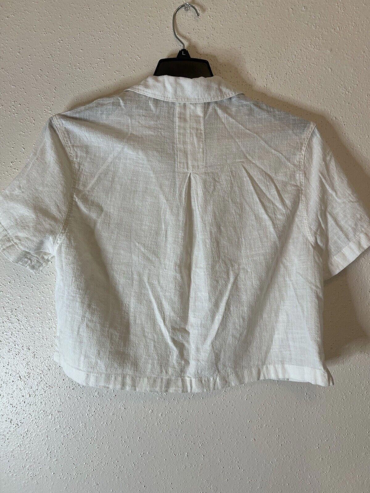 Bershka Bershka Short Sleeve Rustic Textured Crop 100 Cotton Size M / US 6-8 / IT 42-44 - 3 Thumbnail