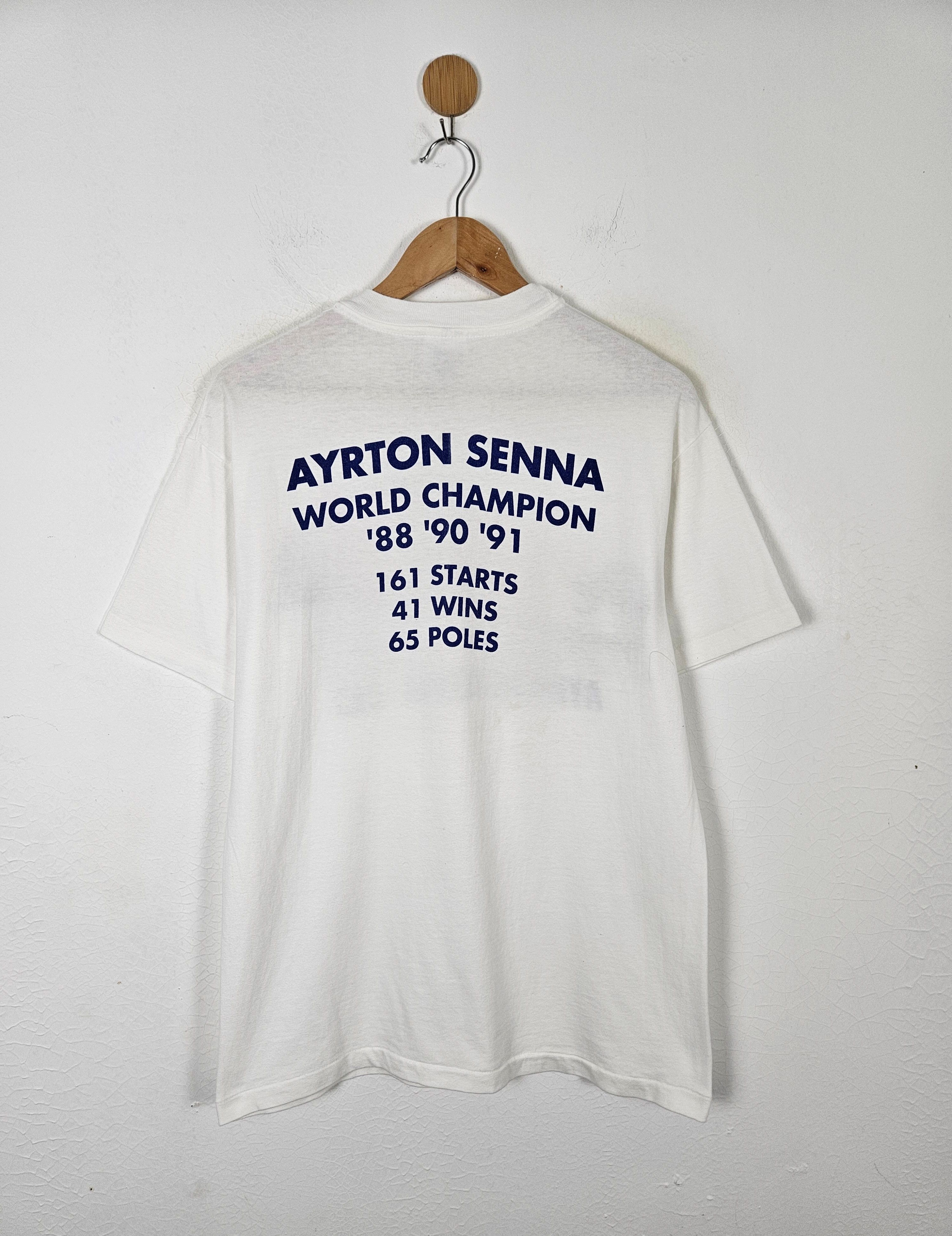 Vintage Vintage Ayrton Senna Formula One 90s F1 Champion shirt Size US M / EU 48-50 / 2 - 2 Thumbnail