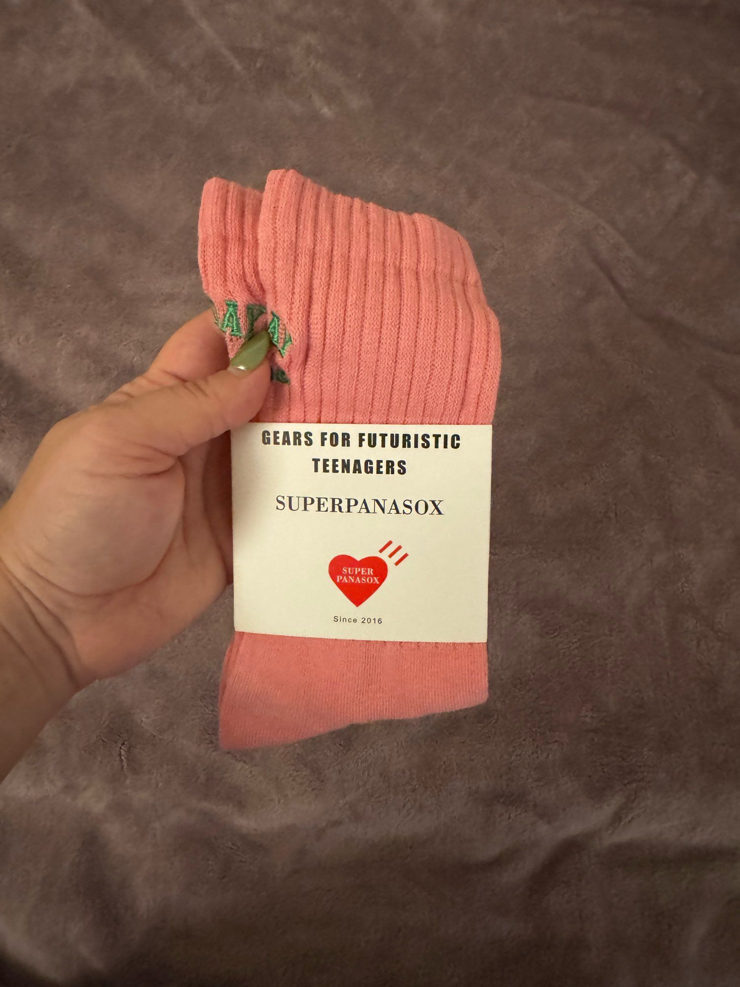 Designer × Japanese Brand Funny Socks Cotton Embroidery Letter Size ONE SIZE - 3 Thumbnail