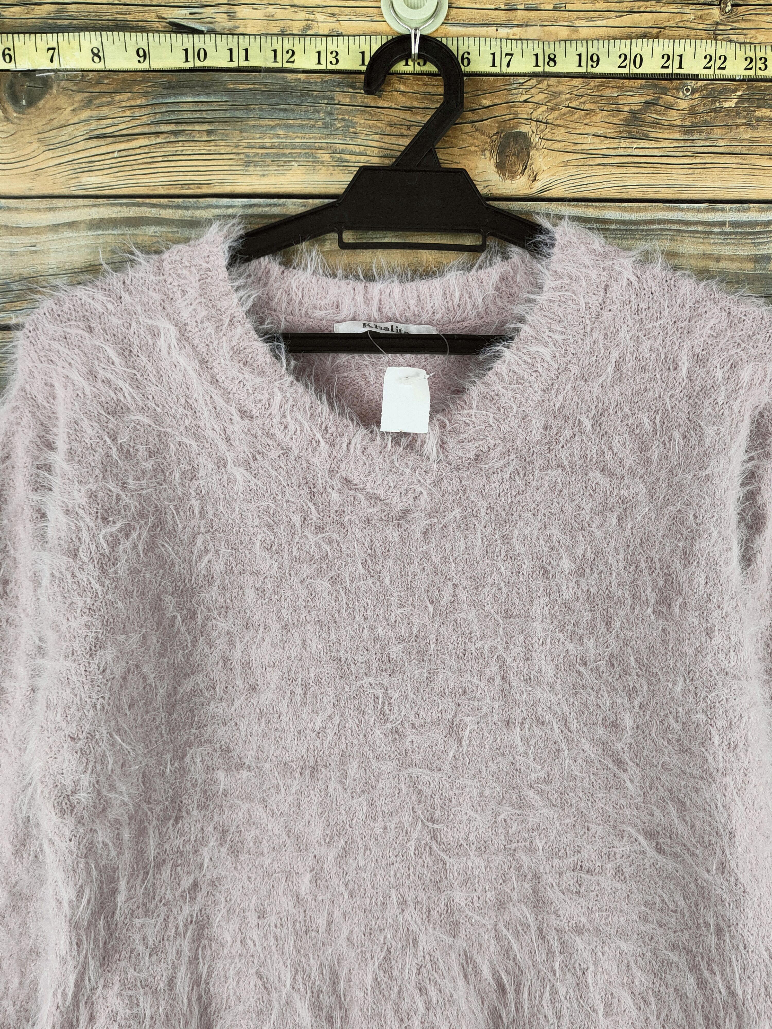 Japanese Brand DL Khalita Light Purple Fur Mohair Knitwear #46-547 Size S / US 4 / IT 40 - 2 Thumbnail
