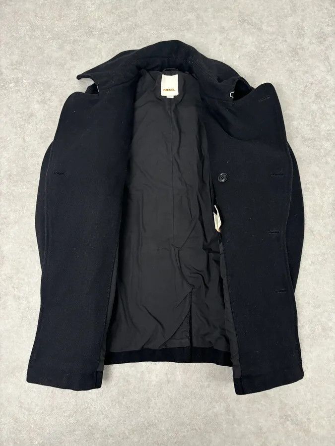 Diesel 2010s Diesel Black Buttoned Officer Wool Peacoat Size US M / EU 48-50 / 2 - 7 Thumbnail