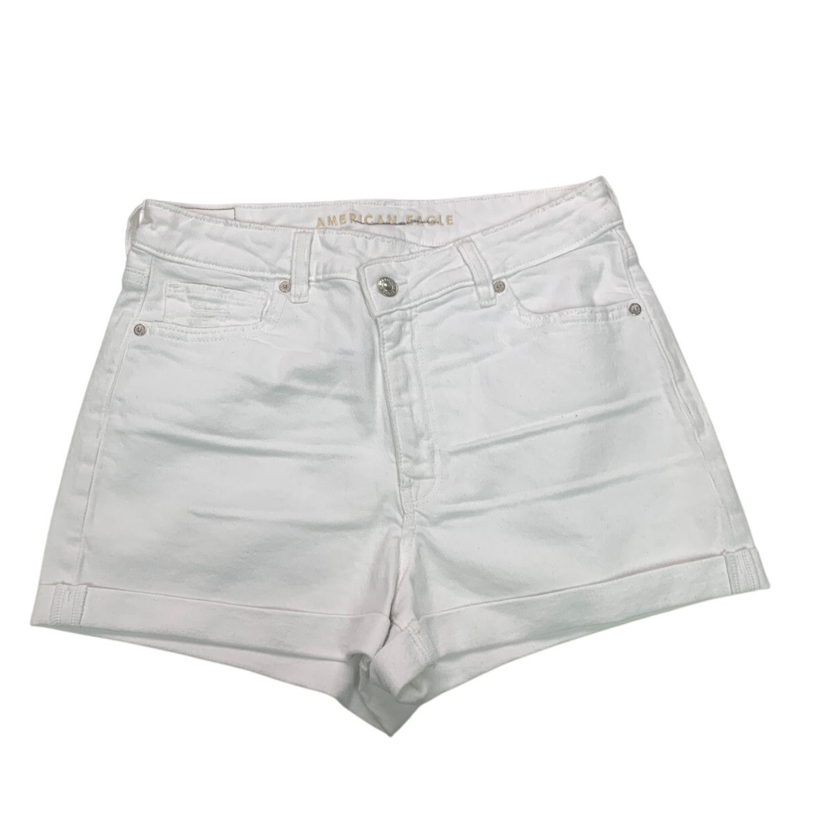 American Eagle Outfitters New American Eagle Womens Size 8 White Short Denim Shorts Size 30" / US 8 / IT 44 - 2 Thumbnail