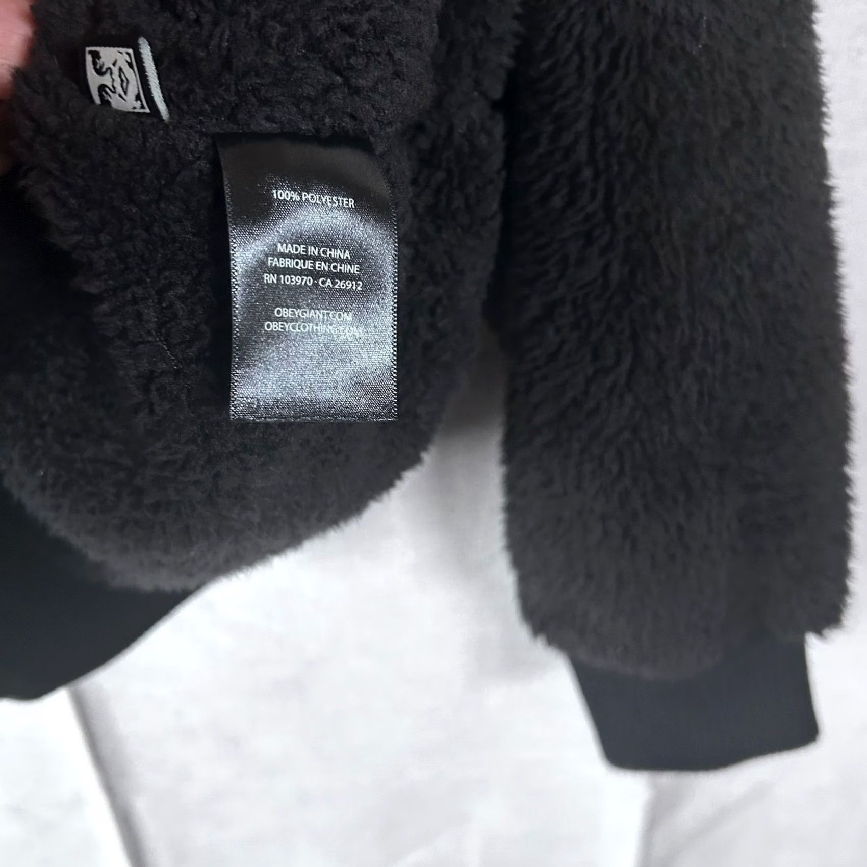 Obey OBEY N89 Propaganda Mens XS Black Sherpa Fleece Full Zip Hoodie Jacket Size US XS / EU 42 / 0 - 4 Thumbnail