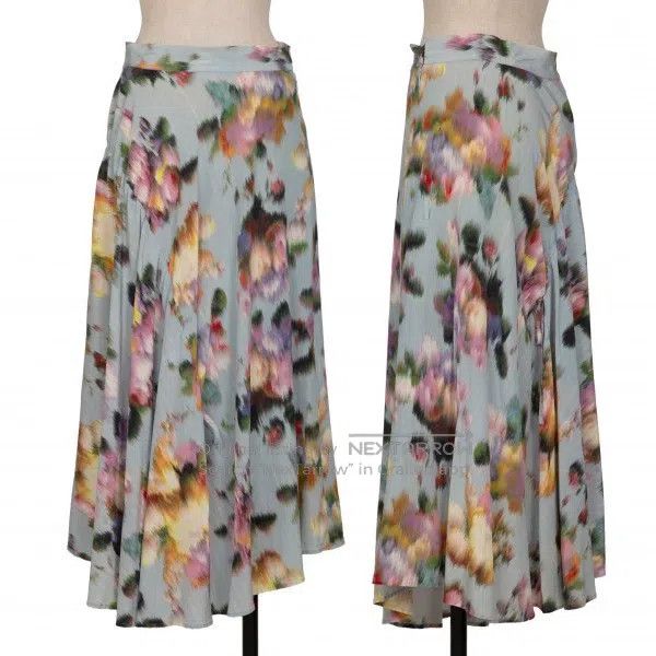 Yohji Yamamoto Yohji Yamamoto size 1 Blur floral silk skirt Size 23" - 1 Thumbnail