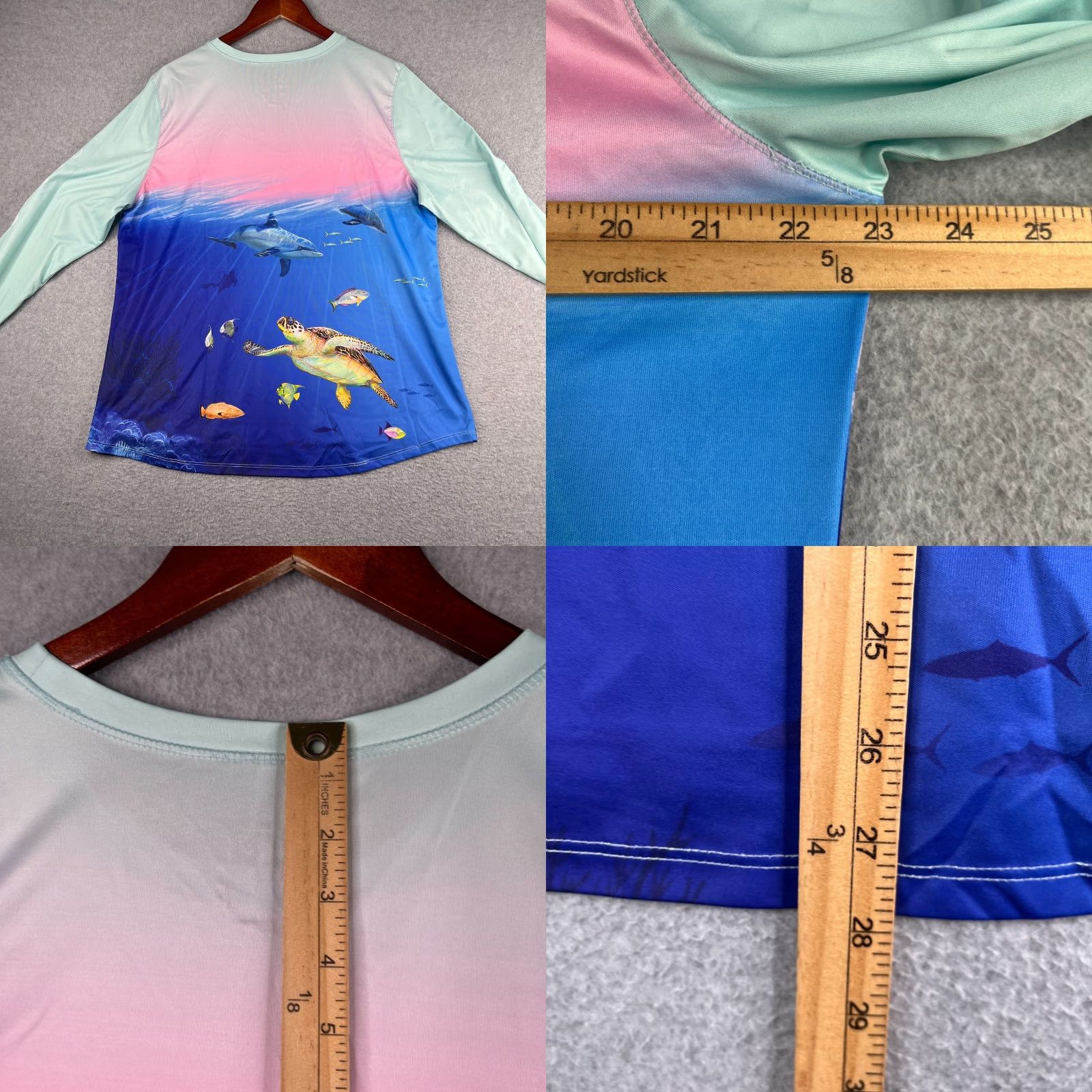 Guy Harvey Guy Harvey Shirt Womens Long Sleeve Ocean Print 1X Water UV Protection Multicolor Beach Fishing Activewear Size XL / US 12-14 / IT 48-50 - 8 Thumbnail