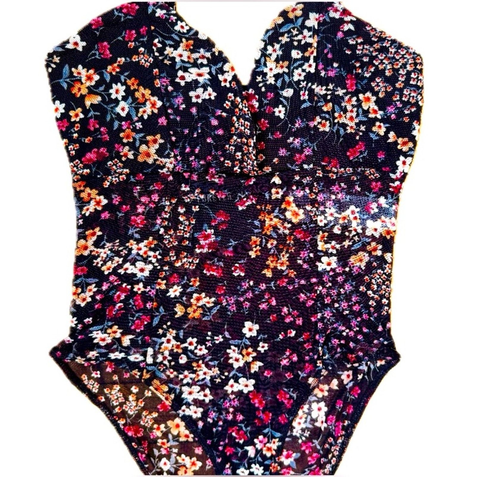 Forever 21 FLORAL BUSTIER BODYSUIT Size S / US 4 / IT 40 - 2 Thumbnail