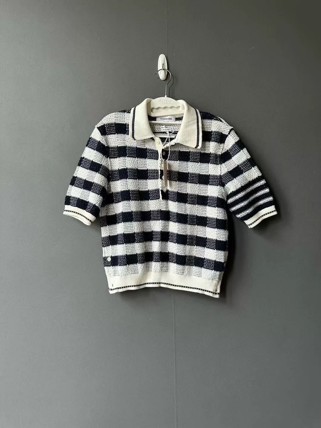 Thom Browne thom browne checkered knit polo sweater Size US S / EU 44-46 / 1 - 1 Thumbnail