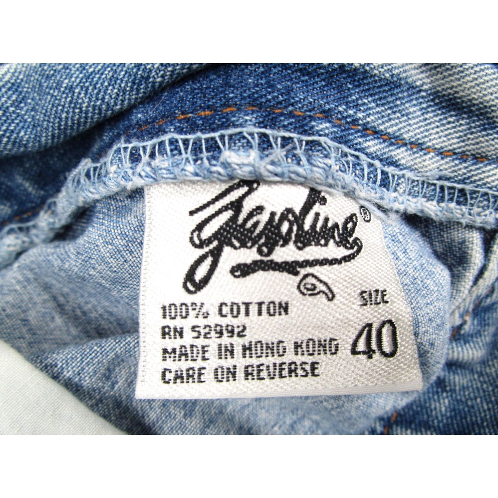 Denime VINTAGE Gasoline Jeans Mens Jeans 40 Light Wash Carpenter Hammer Loop Denim Pants 90s Mens 40 Light Blue Retro Denim Pants Size US 40 / EU 56 - 4 Thumbnail
