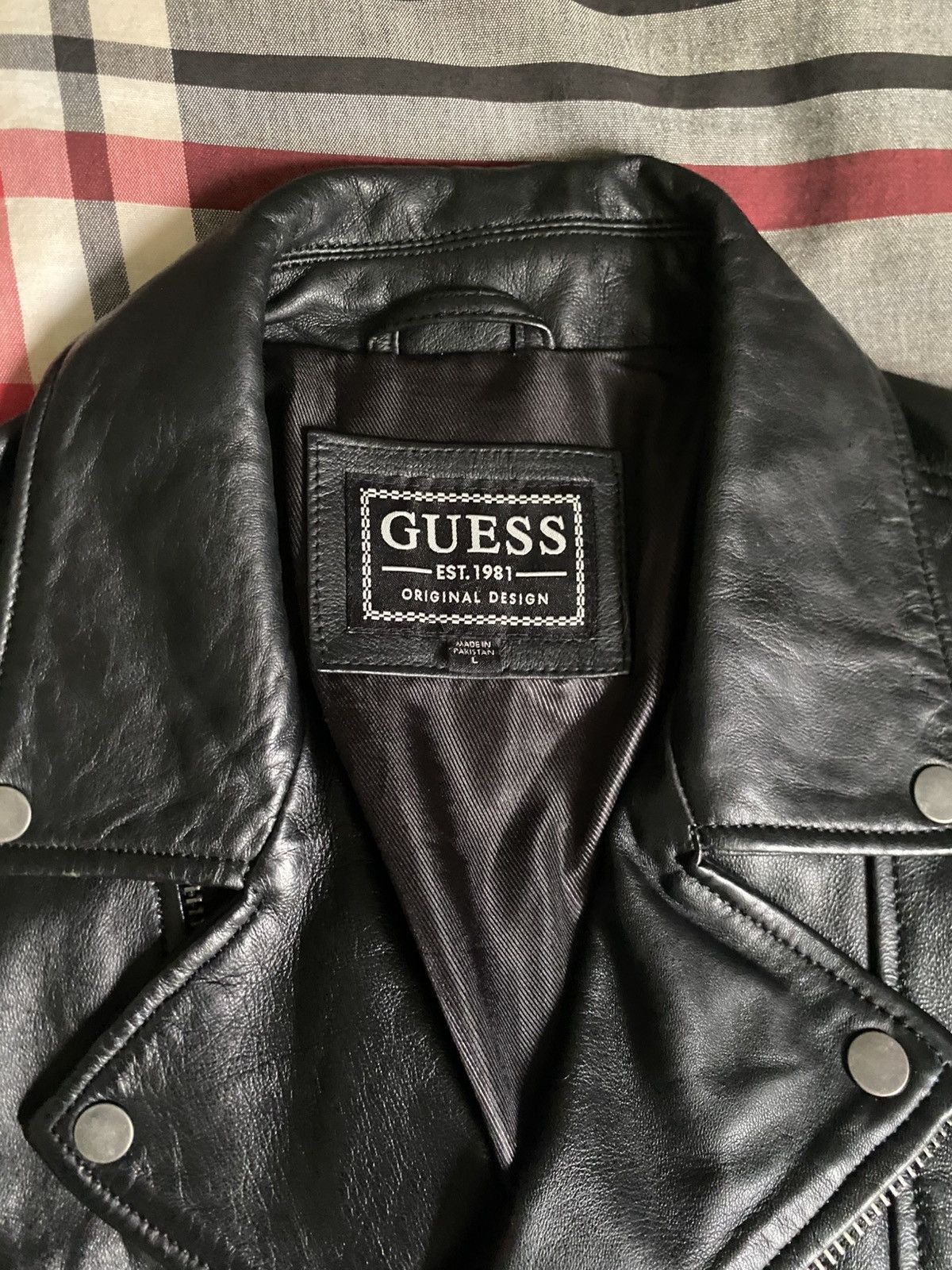 Guess LEATHER BIKER JACKET - BLACK Size US L / EU 52-54 / 3 - 3 Thumbnail