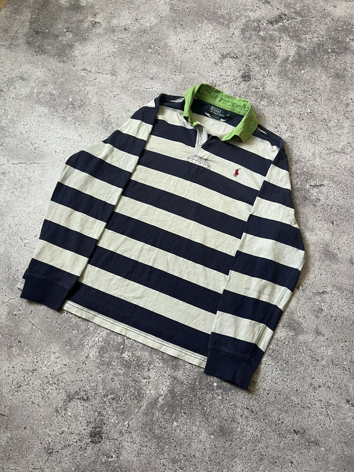 Polo Ralph Lauren Vintage Polo Ralph Lauren Striped Rugby Long Sleeve Size US XL / EU 56 / 4 - 2 Thumbnail
