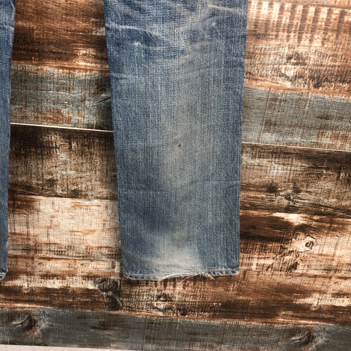Japanese Brand DL Japanese Brand Blue Distressed Denim Pants #C089 Size US 31 - 18 Thumbnail