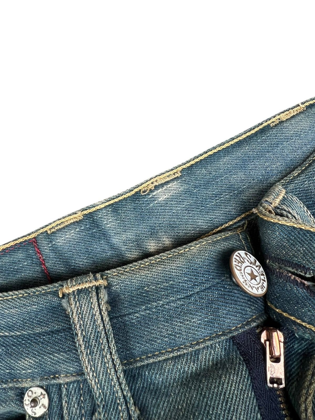 Levi's 2004 Levi’s Red Dirty Mud Stains Denim Patchwork Jeans Thick Size US 29 - 7 Thumbnail