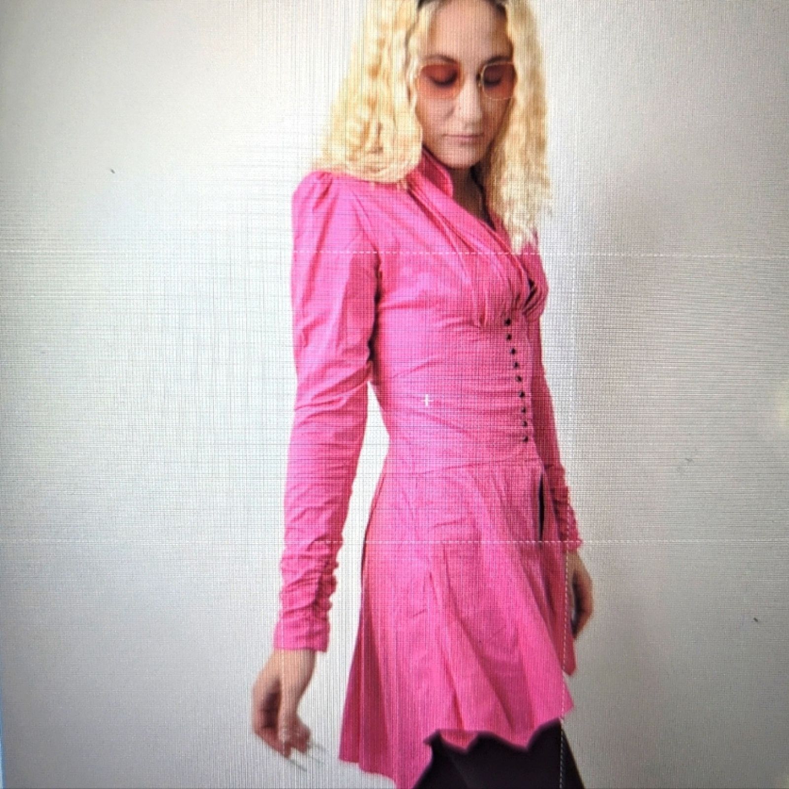 Vintage Vintage 80s Hot Neon Pink Frilly Dancers Dress Jacket Size M / US 6-8 / IT 42-44 - 4 Thumbnail