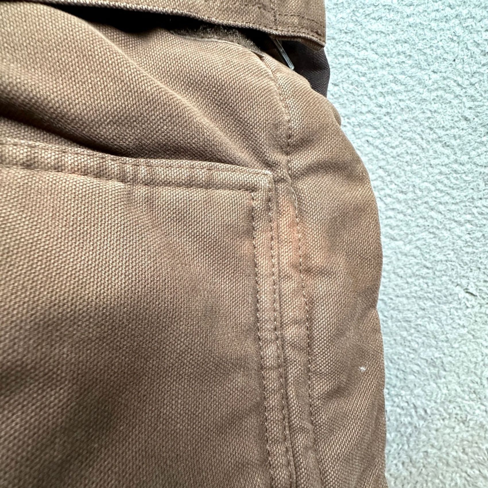 Vintage Berne Heartland Washed Chore Coat Jacket Mens 3XL Duck Canvas Quilt Lined CH377BB Brown Workwear Overcoat Zip Mens Bowed to: 3XL shows Chest 63 in Size US XXL / EU 58 / 5 - 7 Thumbnail