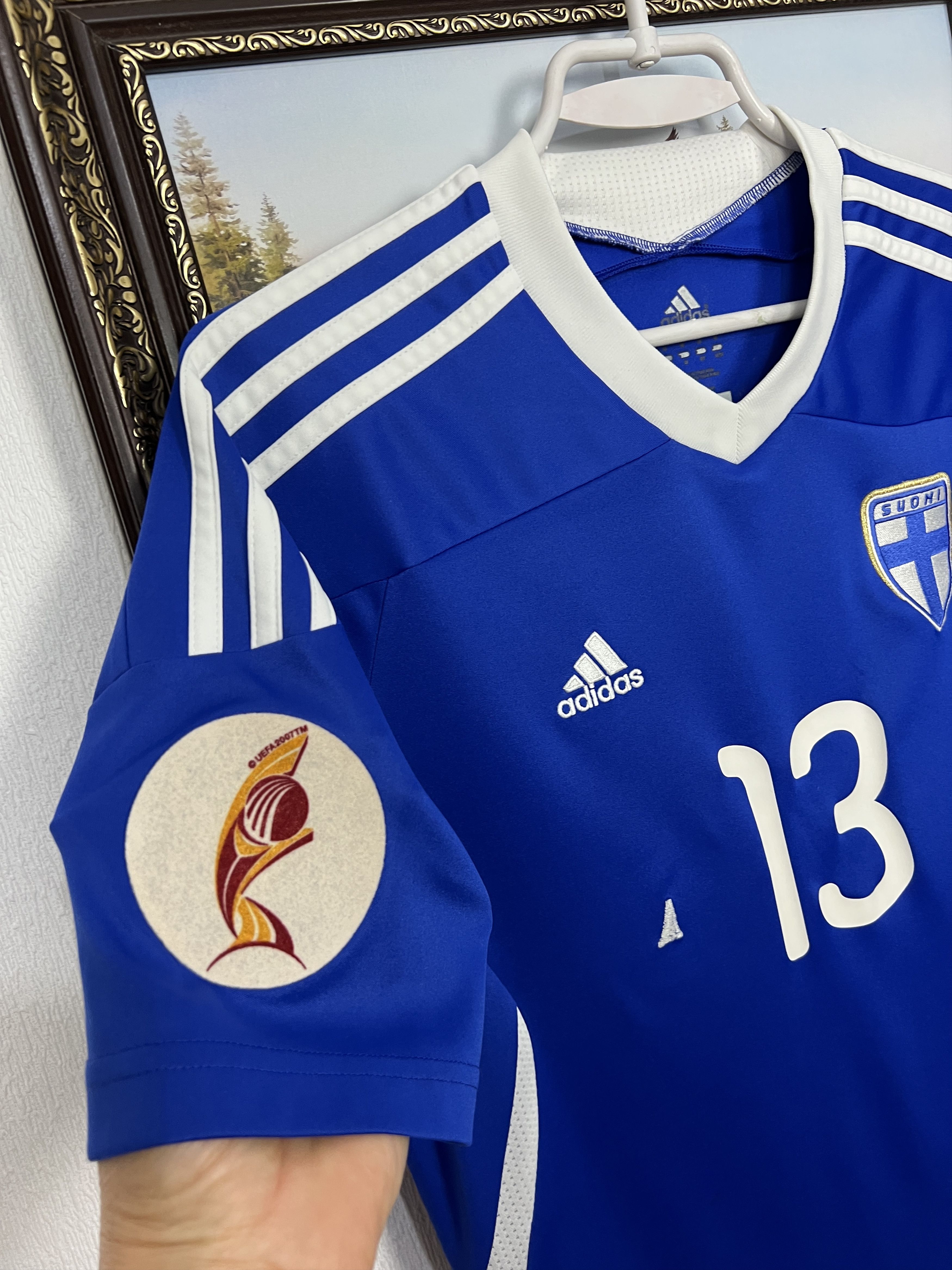 Adidas Finland football shirt Soccer Match Worn Jersey Trikot Size US M / EU 48-50 / 2 - 5 Thumbnail