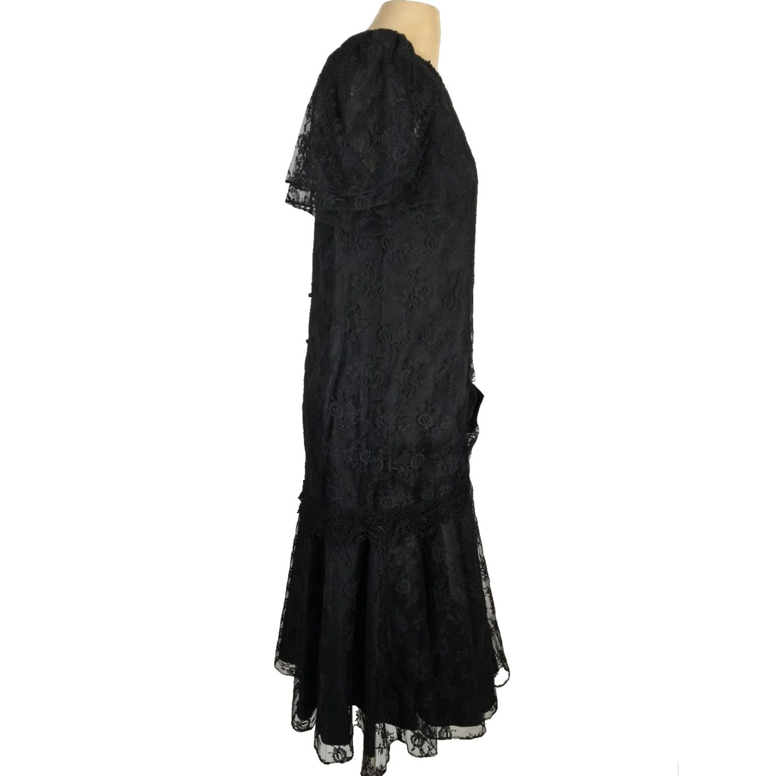 asos black mesh dress 80s does 1950s Black Lace Dress – Cats Like Us main image 1
