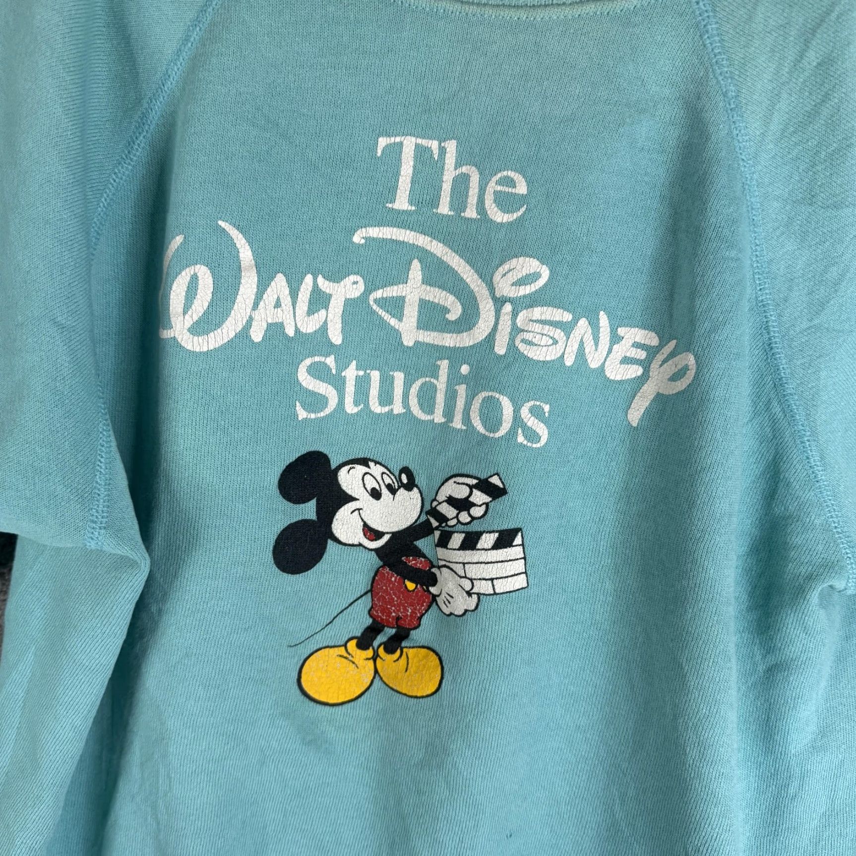 Hanes VINTAGE Hanes Mickey Mouse Sweatshirt Mens Medium Blue Fleece Graphic Print 80s Crew Neck Pullover Size US M / EU 48-50 / 2 - 7 Thumbnail