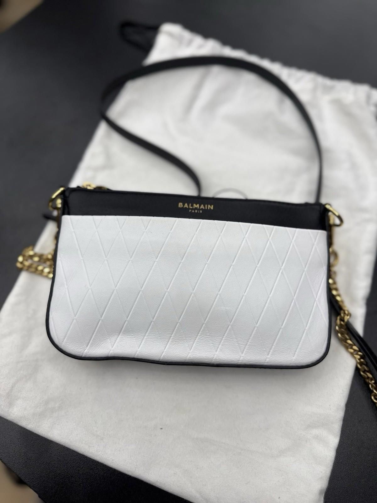 Balmain Authentic Balmain Leather White Crossbody Bag Chain Strap Size ONE SIZE - 2 Thumbnail