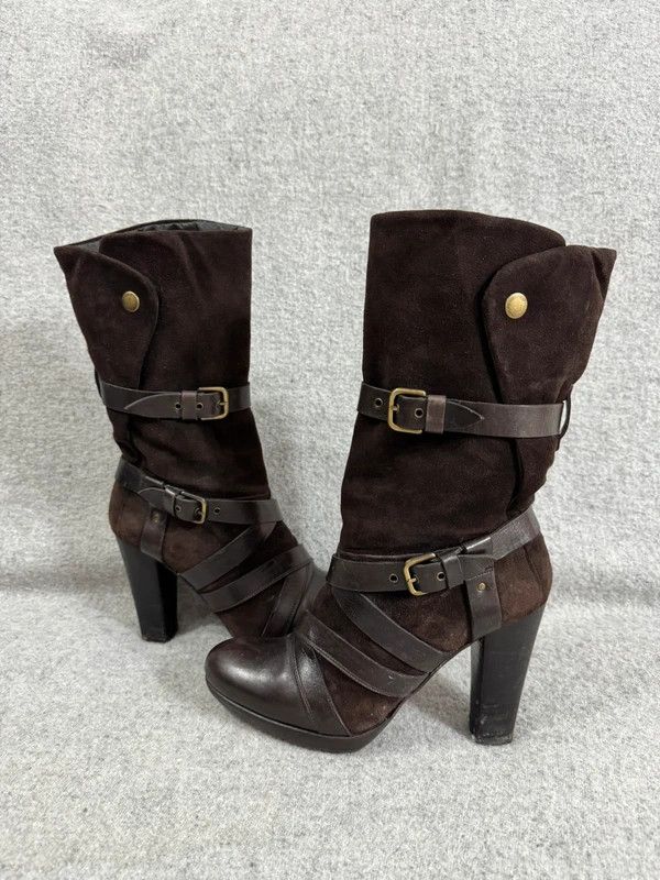 Stuart Weitzman Stuart Weitzman Wraparound Leather Suede Strap Boots 38 Size US 7.5 / IT 37.5 - 2 Thumbnail