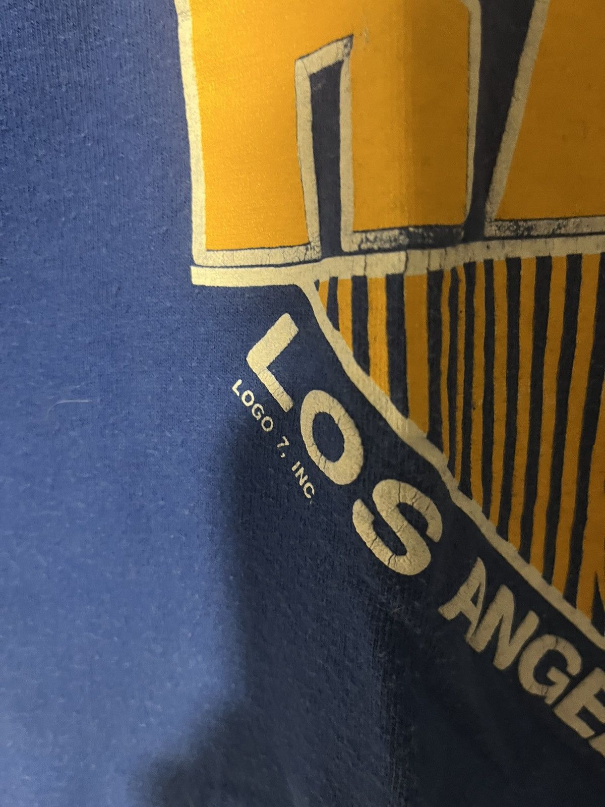 Logo 7 Vintage 90’s 1991 Los Angeles Rams NFL Football USA made Tee Size US L / EU 52-54 / 3 - 4 Thumbnail