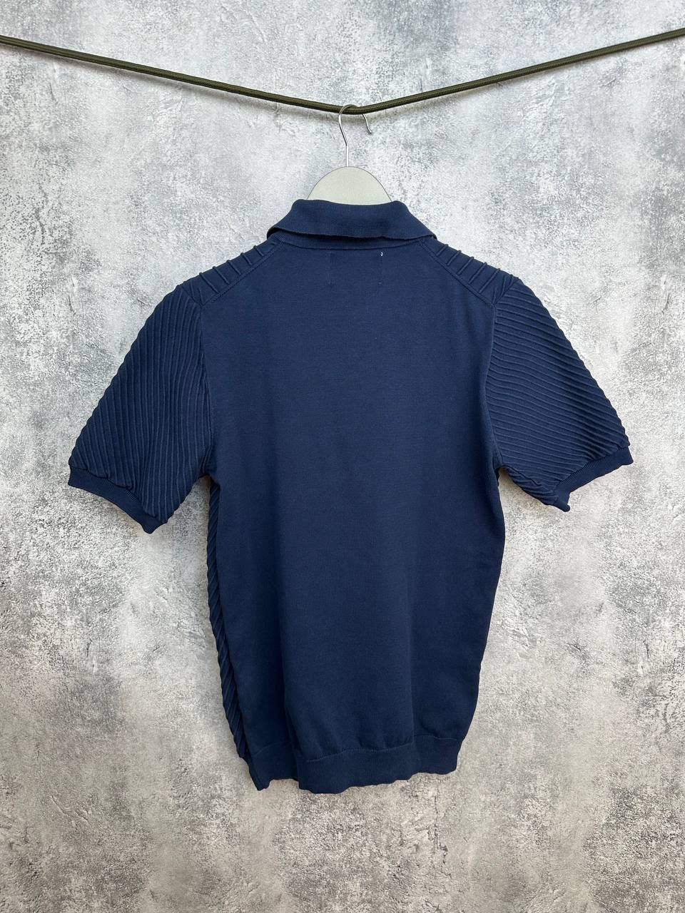 Wax London Wax London Naples Knit Polo Shirt Navy Ribbed SS Cuffs Size US S / EU 44-46 / 1 - 3 Thumbnail