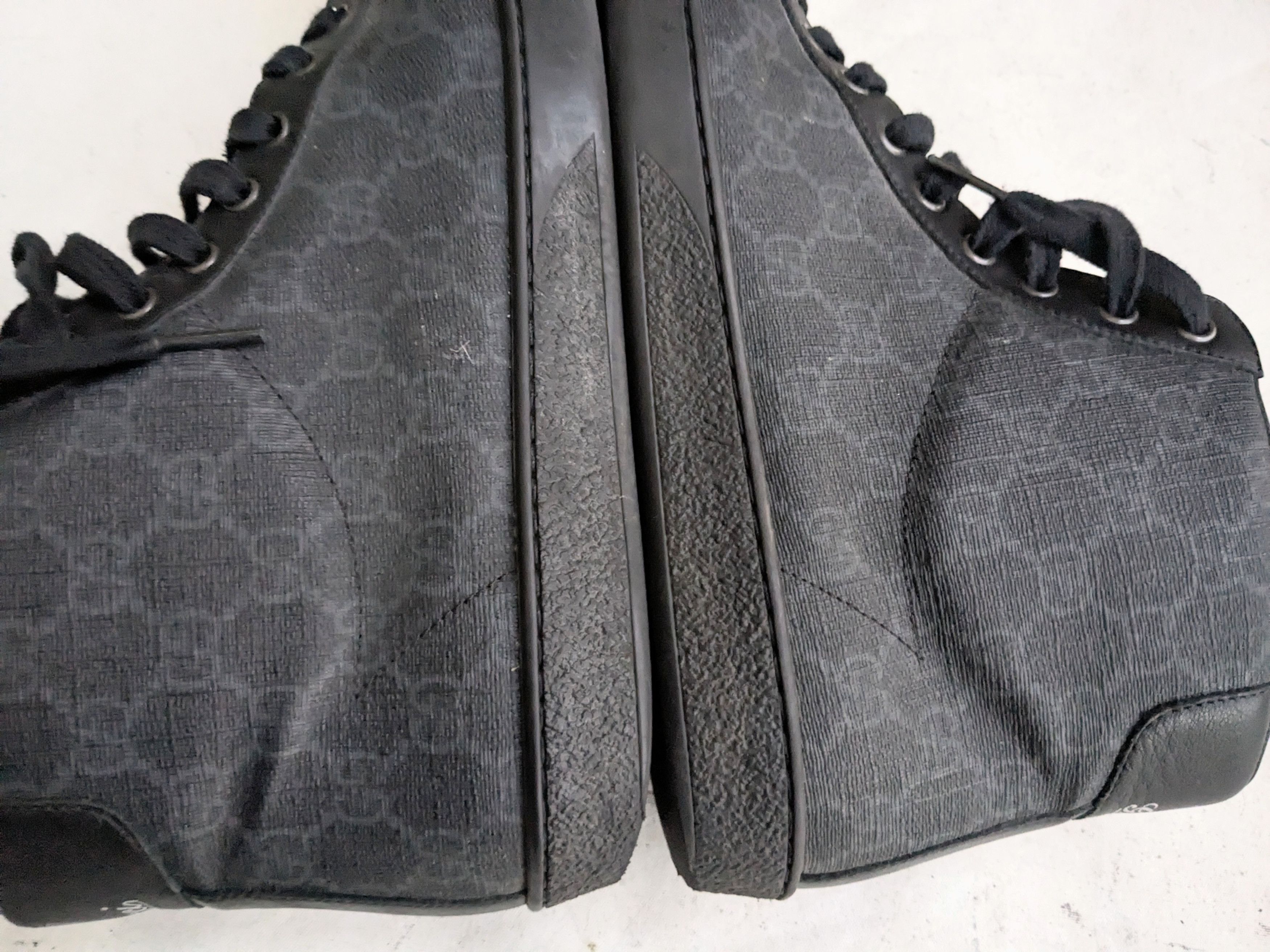 Gucci Gucci High Top Sneakers Black 8.5 Leather Monogram GG Size US 8.5 / EU 41-42 - 9 Thumbnail