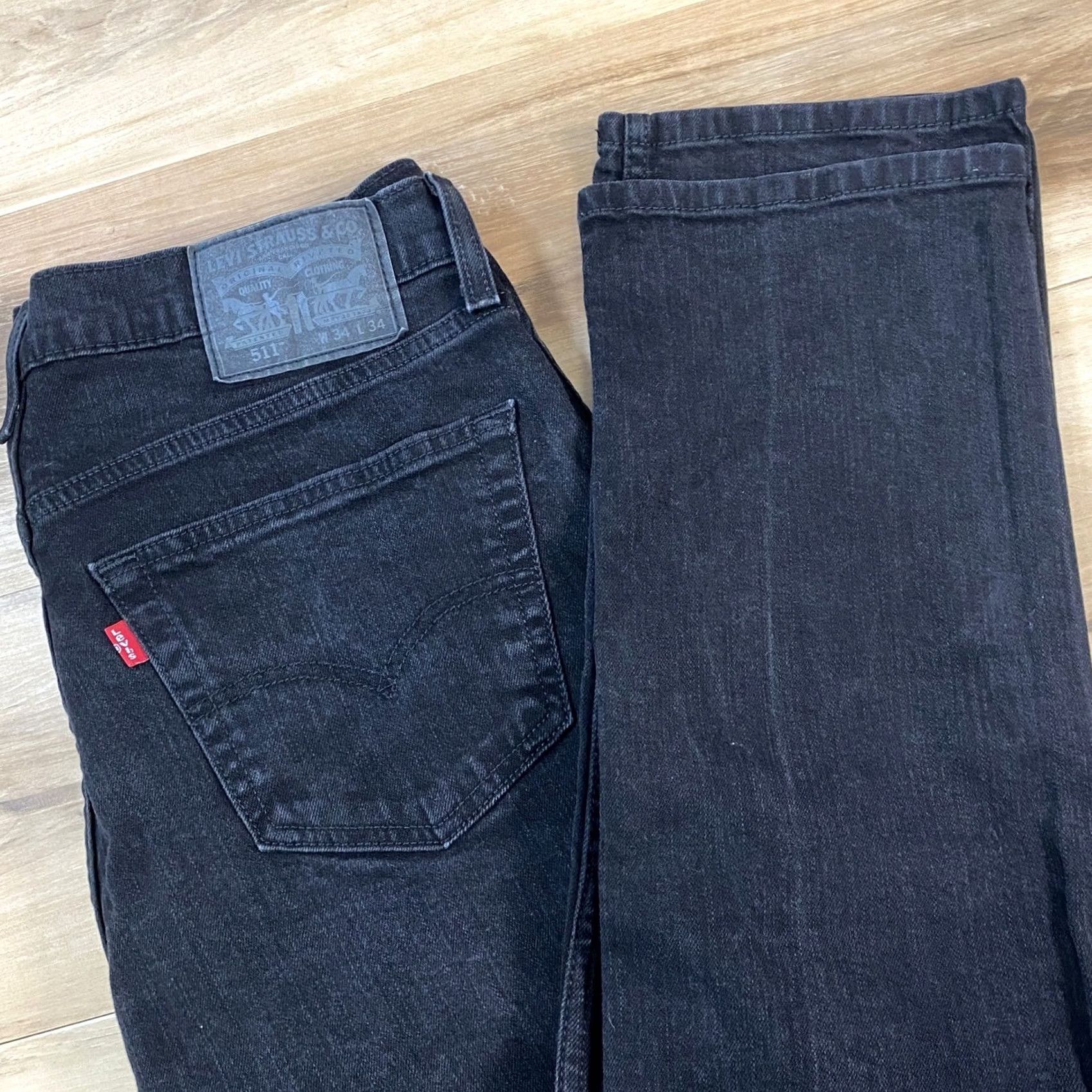 Levi's Levi's 511 Slim Jeans Mens 34x34 Black Denim Stretch Cotton 5-Pocket Zip Button Jeans Mens Wide Range of Sizes Size US 34 / EU 50 - 2 Thumbnail