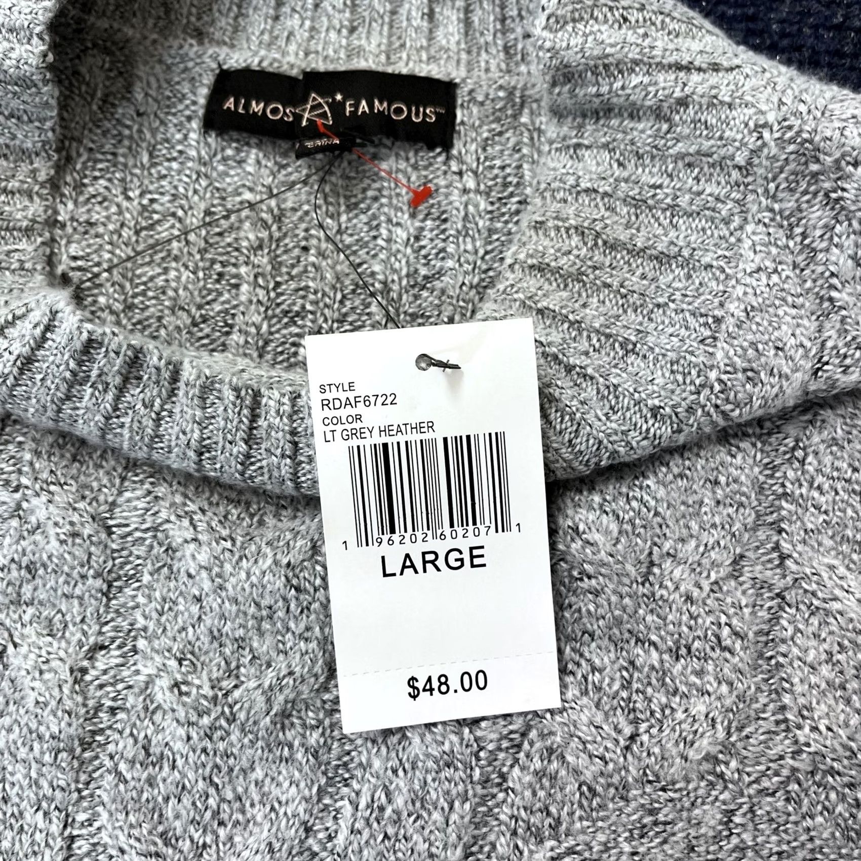 Almost Famous Almost Famous Sweater Dress Womens Large Light Grey Heather Cable Knit Pullover Size L / US 10 / IT 46 - 2 Thumbnail