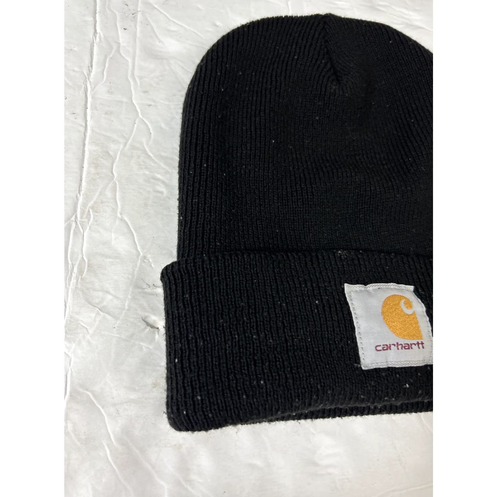 Carhartt Carhartt Beanie Hat Unisex Adults One Size Black Knit Acrylic Stretch Breathable Solid Logo Fall Winter 2010s Men Women Cap Watchman Size ONE SIZE - 2 Thumbnail