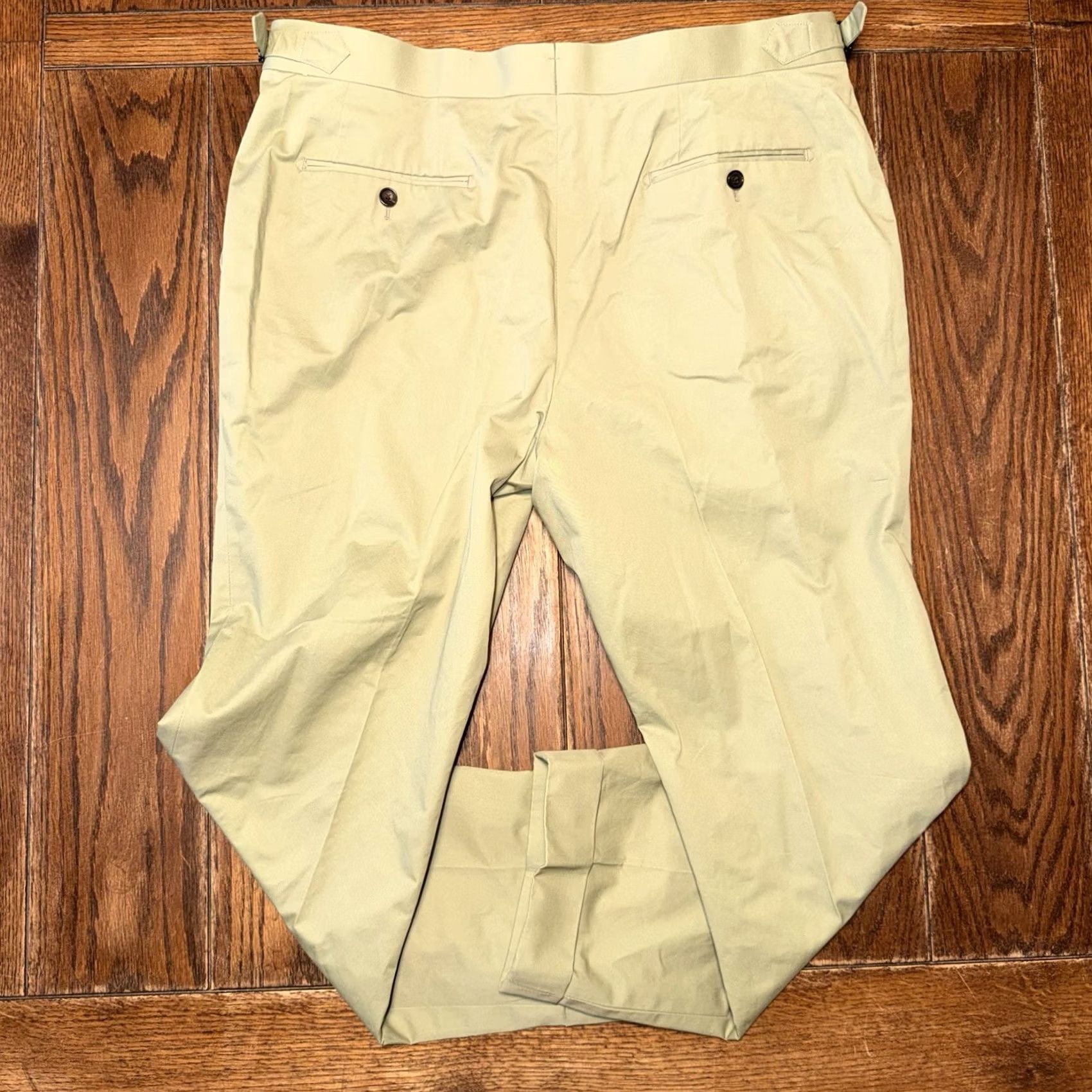 Vintage Spier & Mackay Slim Trousers Mens 38x28 Sage Green Adjustable Buckle Pleated New Size US 38 / EU 54 - 7 Thumbnail