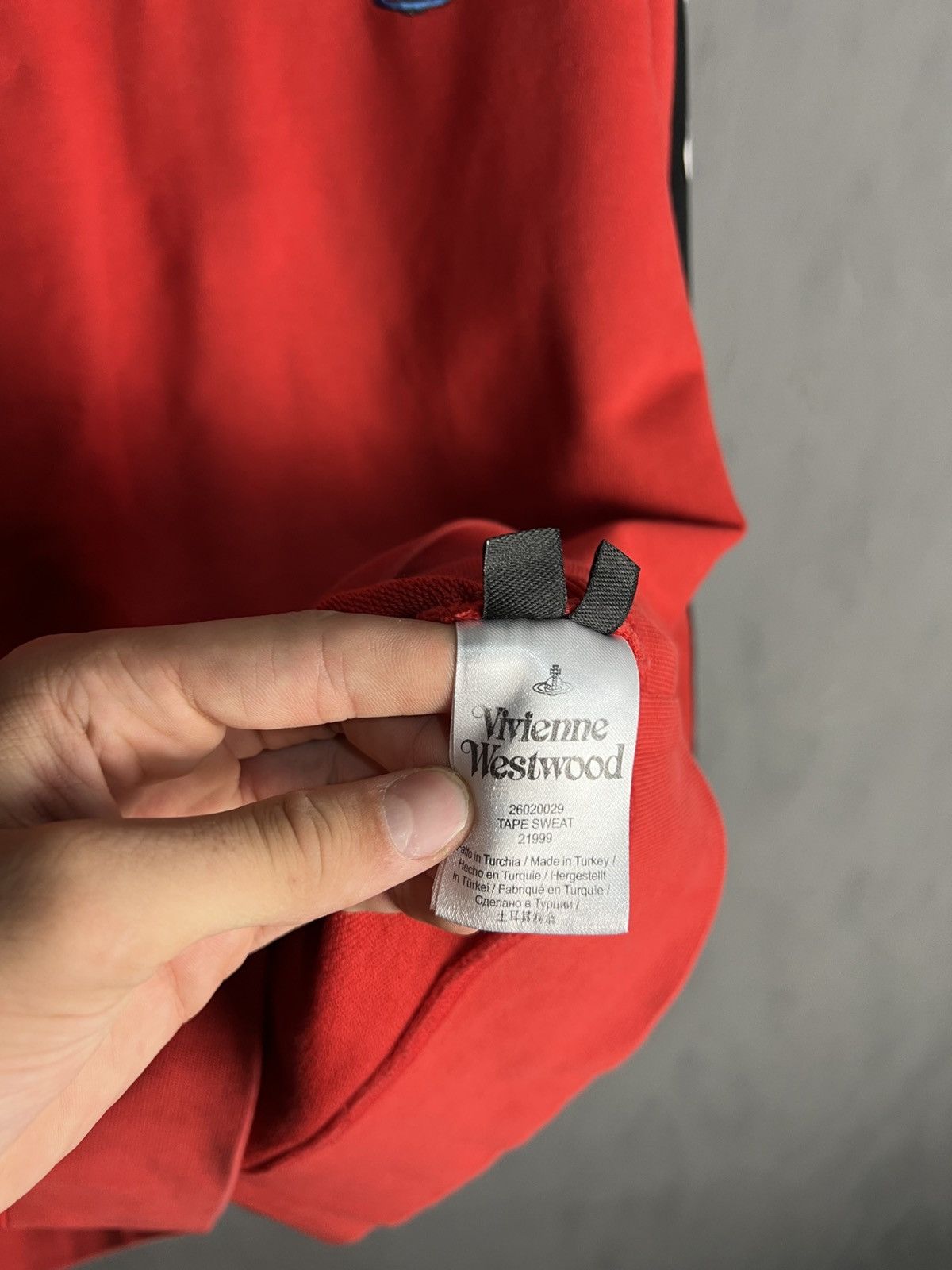 Vivienne Westwood Men's Red Vivienne Westwood Taped Sweatshirt Size US XXL / EU 58 / 5 - 8 Thumbnail