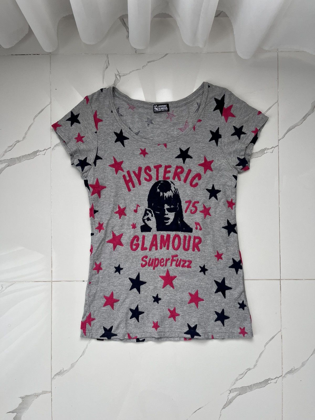 HYSTERIC GLAMOUR SUPER FUZZ RARE STAR 75 Y2K TEE VINTAGE