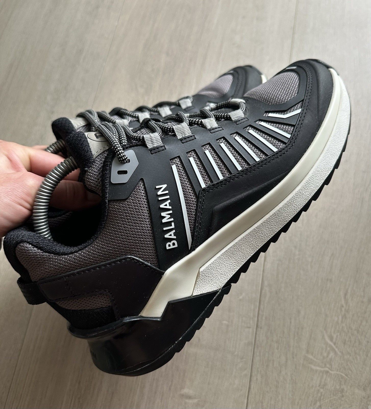 Balmain Balmain B-Trail Sneakers Black Gray Mens Shoes size 40 Size US 7.5 / EU 40-41 - 9 Thumbnail